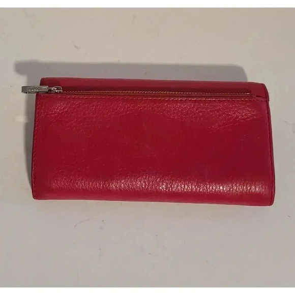 VINTAGE DKNY DONNA KARAN TRIFOLD PINK LEATHER WALLET - Picture 8 of 8